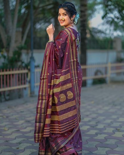 Royal Deep Maroon Narayanpeth Saree