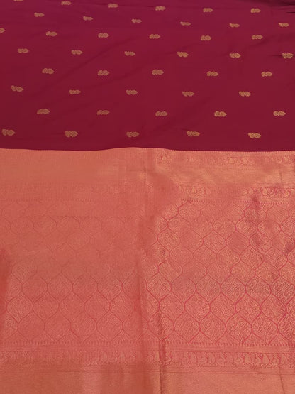 Magenta Pink Soft Gadwal Silk Saree