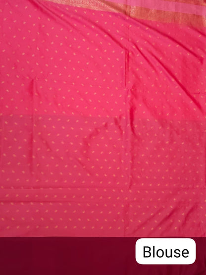Magenta Pink Soft Gadwal Silk Saree