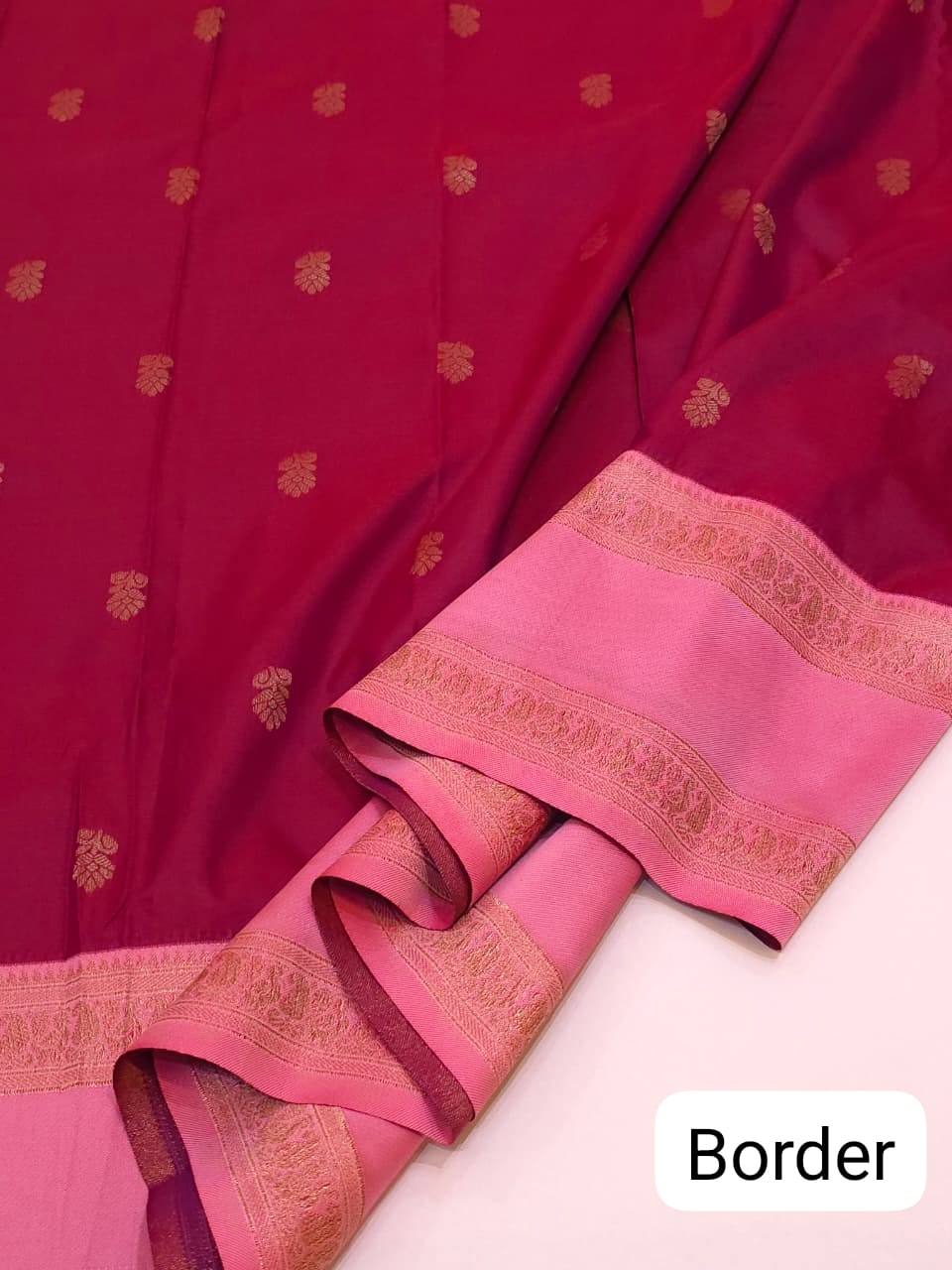 Magenta Pink Soft Gadwal Silk Saree