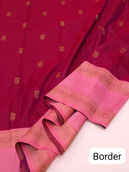 Magenta Pink Soft Gadwal Silk Saree