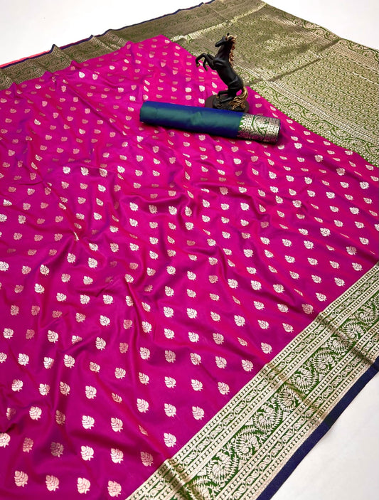 Rani Premium Banarasi Soft Silk Saree