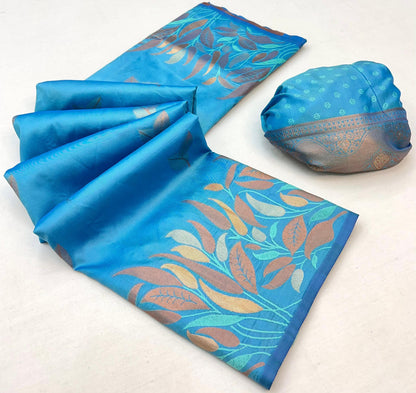 Sky Takshshila Banarasi Soft Silk Saree