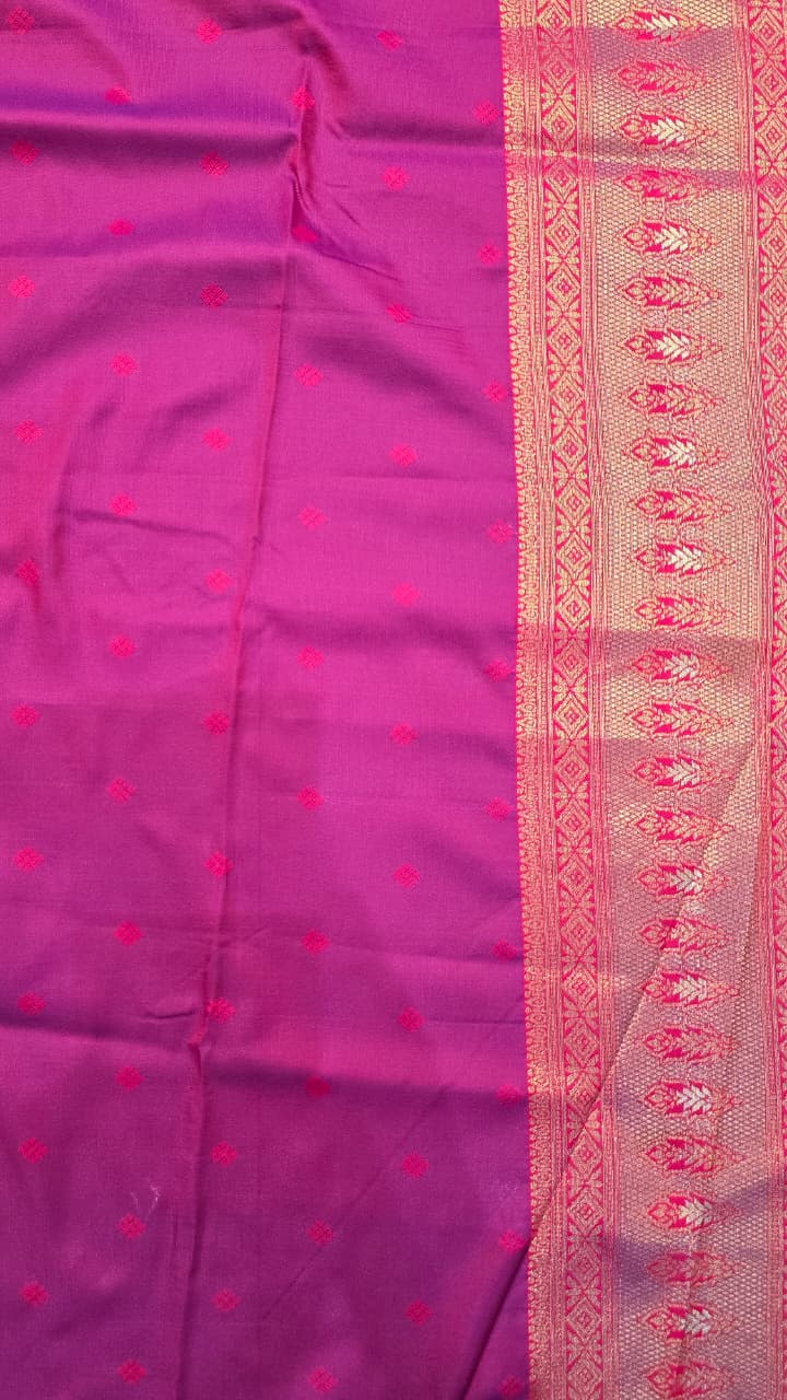 Saundarya Royal Blue with Red Banglori Tissue Silk Soft Saree