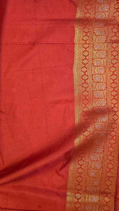 Varnika Orange Banglori Tissue Soft Silk Saree