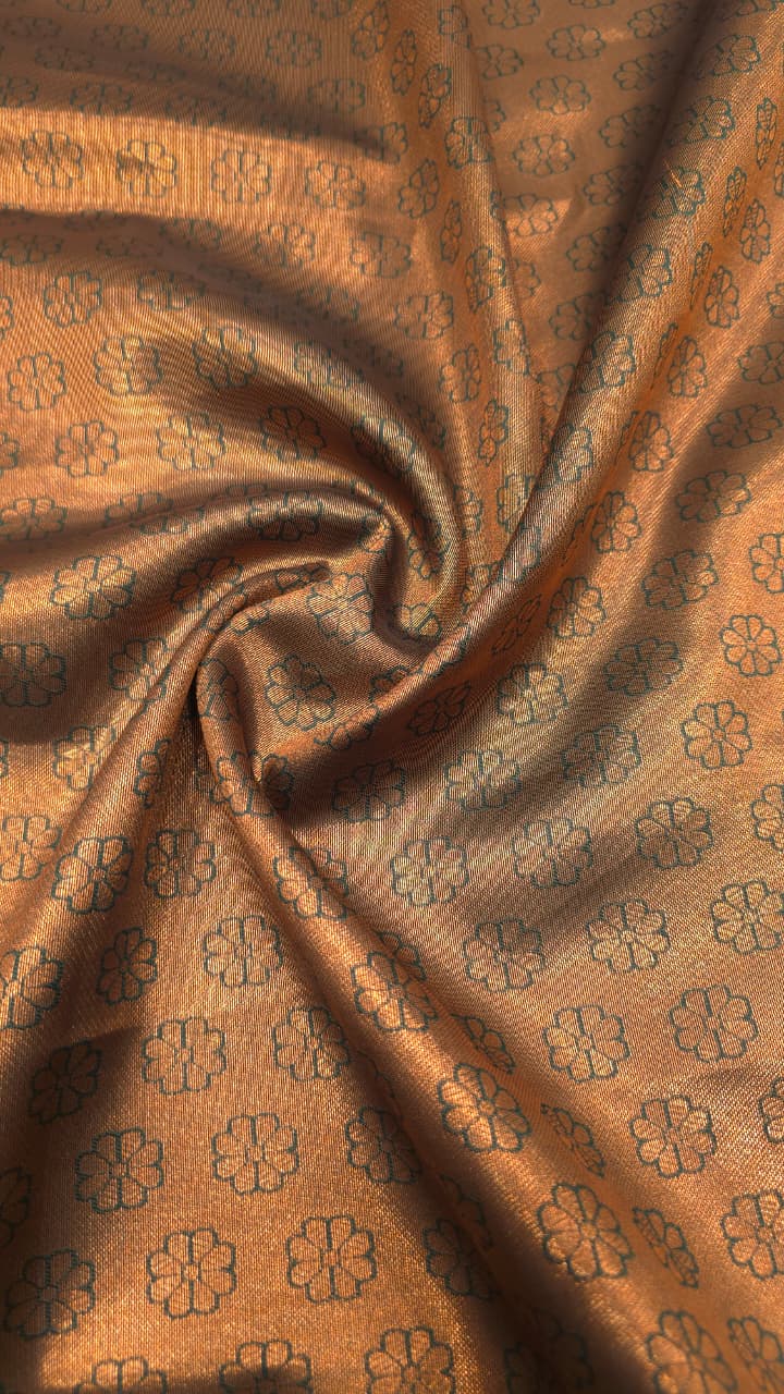 Mustrad Lila Kanjivaram tissue soft Silk Saree