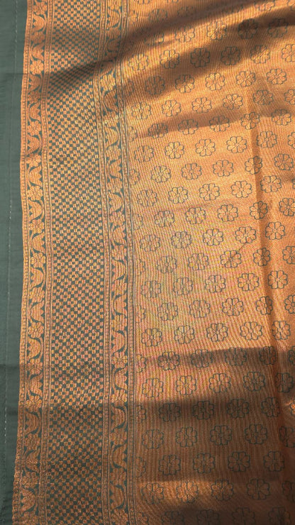 Mustrad Lila Kanjivaram tissue soft Silk Saree