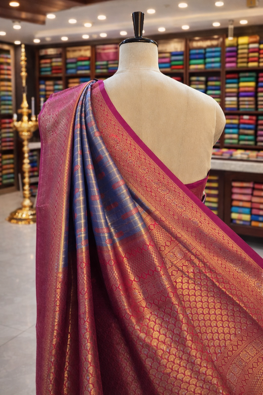 Varnika Teal Blue Banglori Silk Tissue Soft Silk Saree