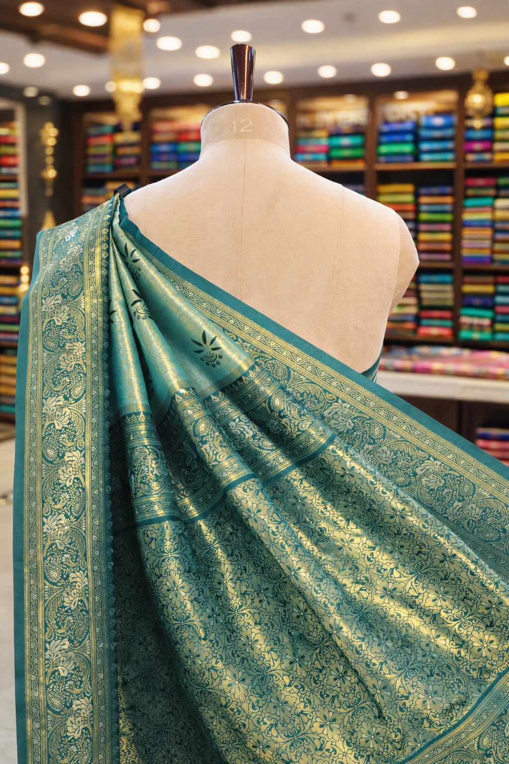 Sringara Elegant Pista Green Kanjivaram Tissue Soft Silk Saree