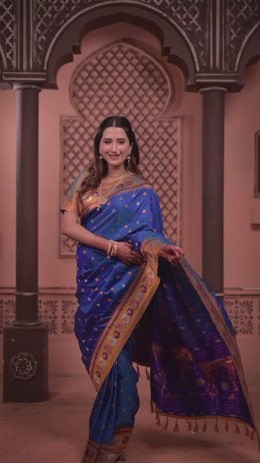Blue Premium Banarasi Silk Saree