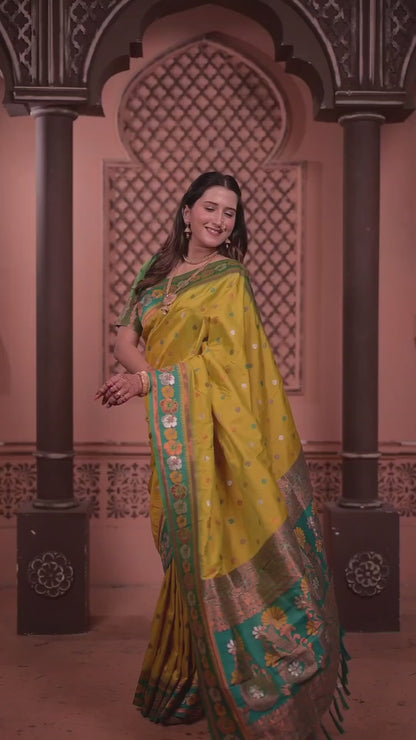 Yellow Premium Banarasi Silk Saree